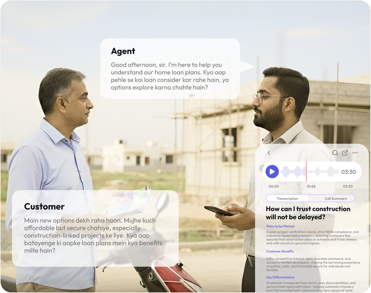 Agent and customer conversation